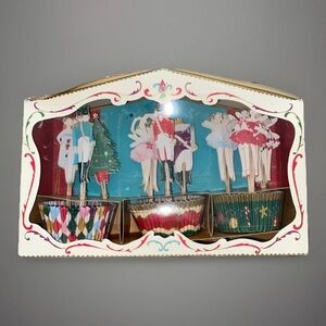 Meri Meri Nutcracker Ballet Christmas Cupcake Liners & Topper‎ Picks Kit